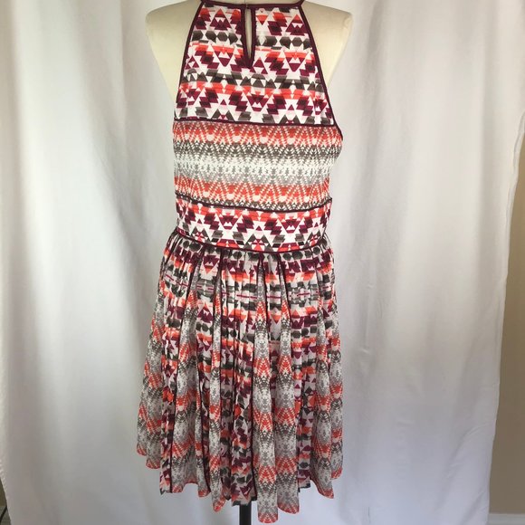 Parker Aztec Print Pleated Dress - Picture 2 of 12